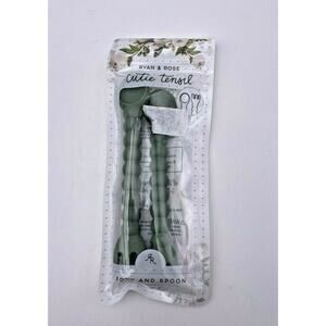 Ryan & Rose Baby Spoon and Fork [2 Pack] (Green). NEW
